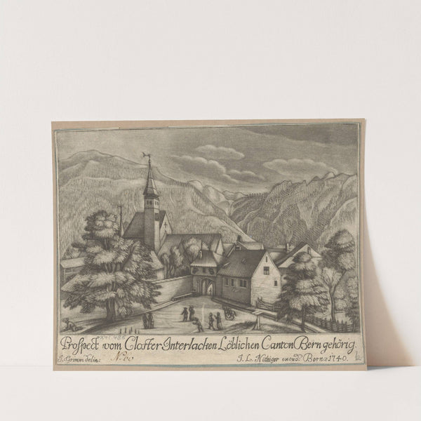 Prospect vom Closter Interlacken Löblichen Canton Bern gehörig (1740) by Johann Grimm