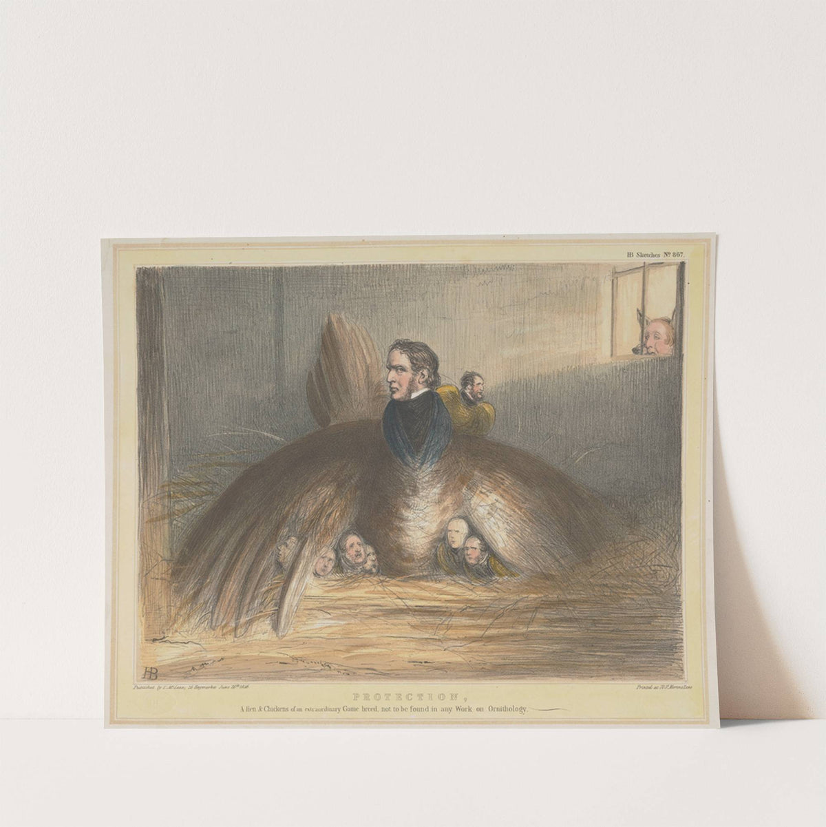Protection, A Hen and Chickens of an Extraordinary Game Breed, Not to be Found in any work on Ornithology by John Doyle