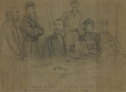 Provost Marshal–and police of Alexandria searching and examining a prisoner of war