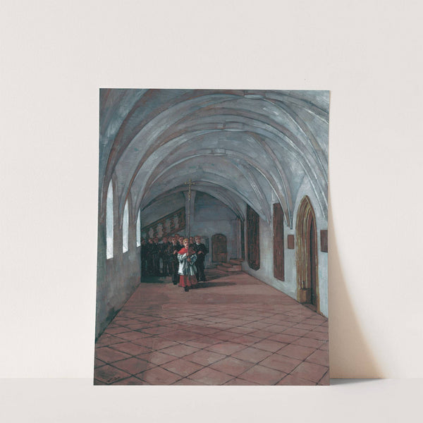 Prozession im Kreuzgang in Seeon by Wilhelm Trübner