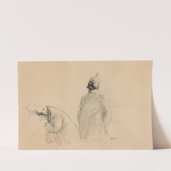 Prussian Soldier and Civilians (c. 1919) by Jean-Louis Forain