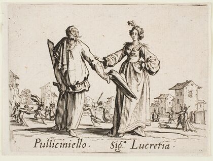 Pulliciniello and Siga Lucretia (1631) — size preview