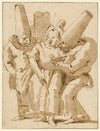 Punchinellos Approaching a Woman