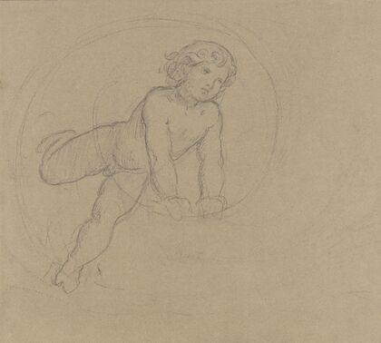 Putto between vines