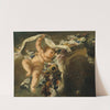 Putto mit Blumengewinde und Spruchband by Peter Strudel