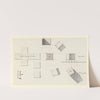 Quarrés composant le cube ; Cube isolé ; L’ombre portée (1825) by Jean Jacques Lequeu
