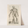 Quarta musculorum tabula. [Shows the muscles with fingers pointing down] (1545) by Thomas Geminus