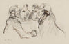 Quatre personnages dans un café