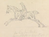 Racehorse with Jockey Up; Galloping, Seen from the Near-Side; the Jockey Holds a Switch