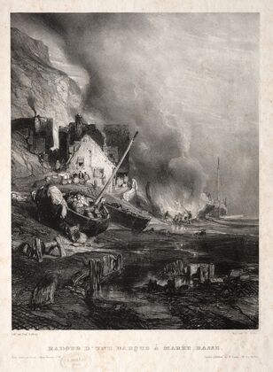 Radoub d’une barque à marée basse (1833)