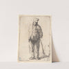 Ragged Peasant with His Hands behind Him, Holding a Stick by Rembrandt van Rijn