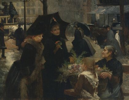 Rainy Day, Flower Seller