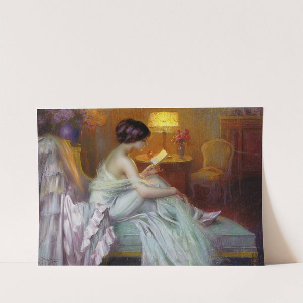 Reading at lamp light by Delphin Enjolras