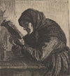 Reading old woman