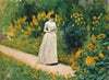 Reading on the garden path