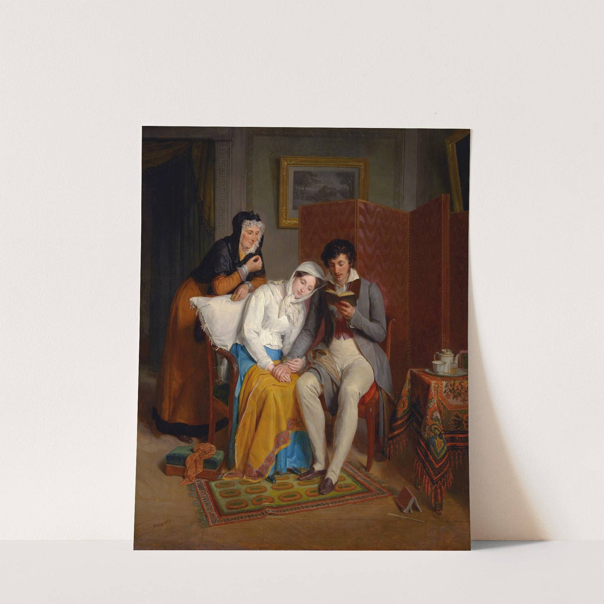 Reading To The Convalescent by Jean-Augustin Franquelin