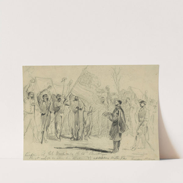 Reception of Col Wood-by the 14th Brooklyn Regt.-(after his return from Richmond) at Uptons Hill, Va.-Tuesday, p.m. by Alfred Rudolph Waud