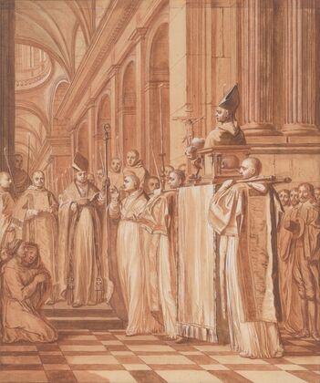 Reception of the heart and head of the Blessed Father Dom Jean de la Barrière, brought from Rome to his Abbey of Feuillants in 1626