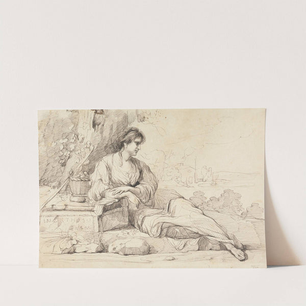 Reclining Female Figure in an Italian Landscape by John Hamilton Mortimer