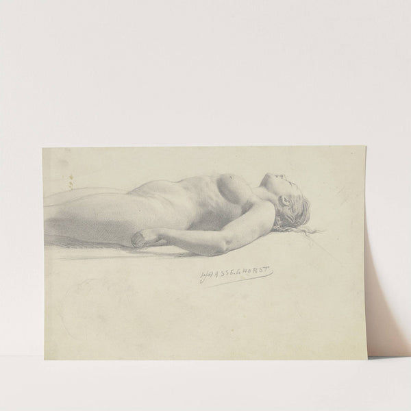 Reclining female nude by Johann Heinrich Hasselhorst