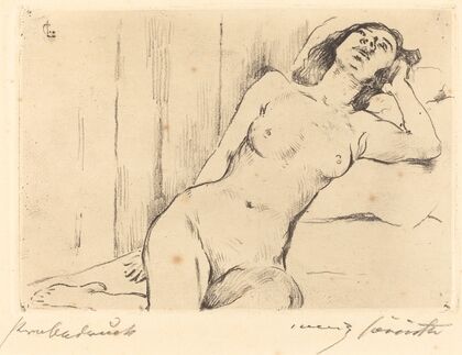 Reclining Female Nude (Ruhende Dreiviertel Akt)