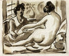 Reclining Female Nude with Attendant (1988)