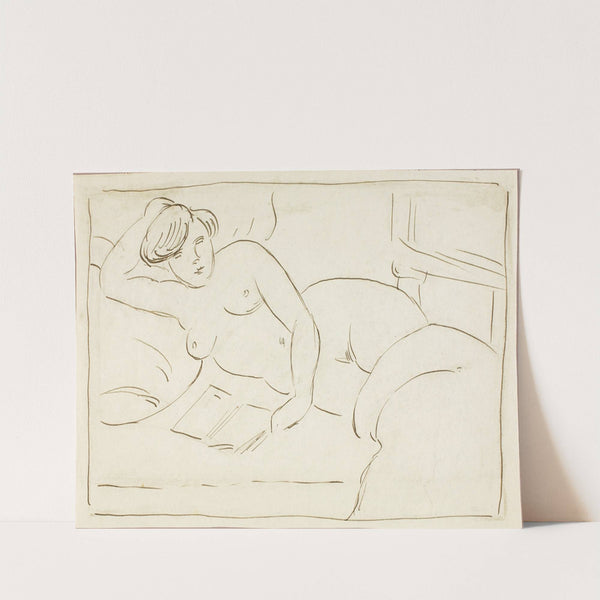 Reclining Female Nude with Book by Carl Newman