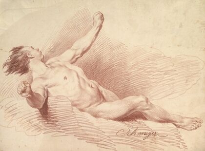 Naakte vrouw liggend op bed (1920)