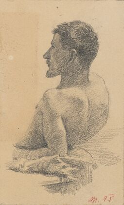Reclining Male Nude – Waist Up