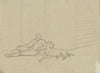 Reclining man with mastiff