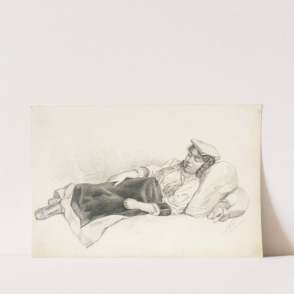 Reclining Peasant Girl (1881) by Arthur Nahl