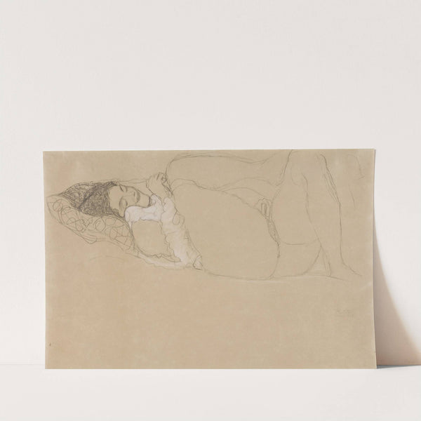 Reclining semi-nude facing left (1914 – 1915) by Gustav Klimt