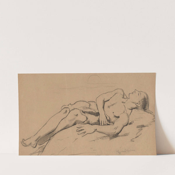 Reclining Semi-Nude Young Man (1859 - 1924) by Hans Thoma