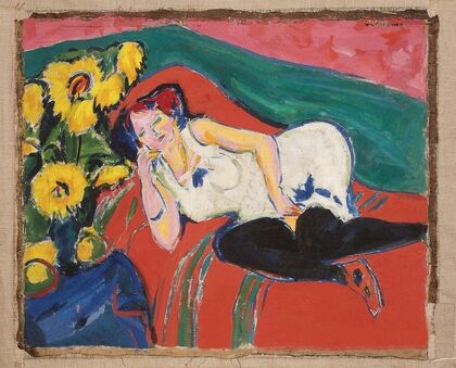 Reclining Woman in a White Chemise (1909)