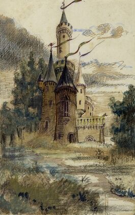 Reconstitution possible du château de Chêne Vert sur la Rance, entre Dinan et Dinard (1915-1945)
