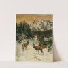 Red Deer in the Alps in Winter by Josef Schmitzberger