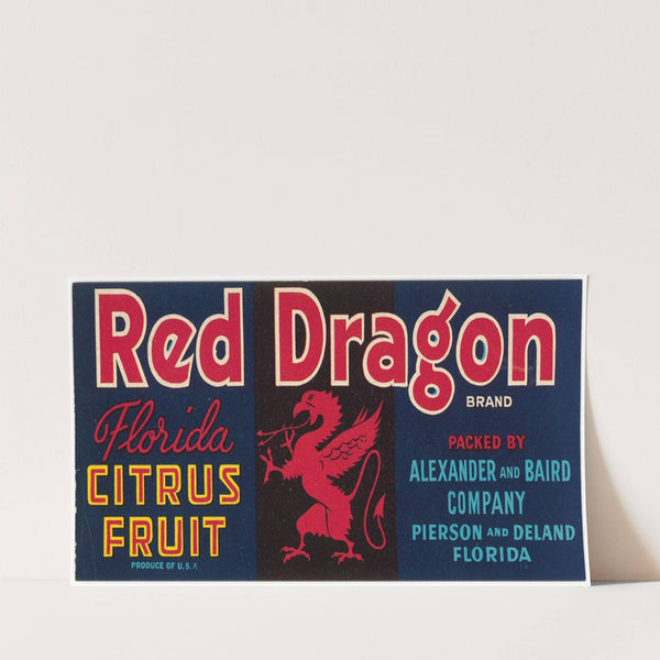 Red Dragon Brand Florida Citrus Fruit Label (1930-1950)
