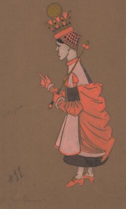 Red Queen (costume design for Alice-in-Wonderland, 1915)