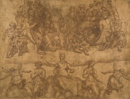 Redeemed Souls and Allegorical Figures, study for the Last Judgment fresco in the cupola of the Duomo, Florence
