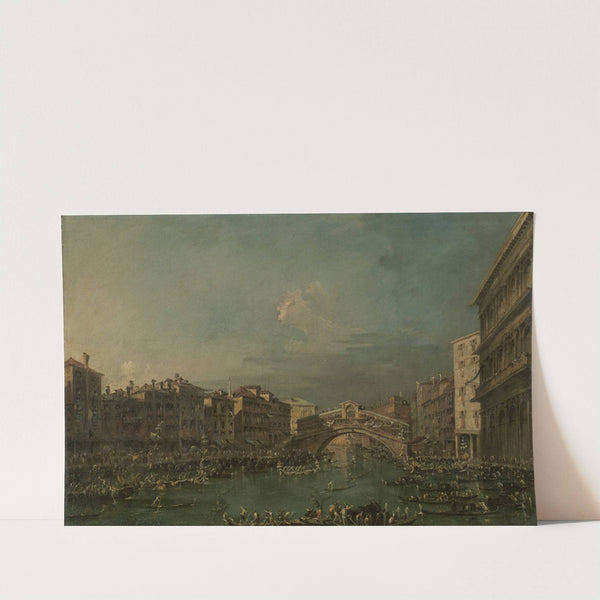 Regatta on the Grand Canal, near the Rialto Bridge, Venice (1780 - 1793) by Francesco Guardi