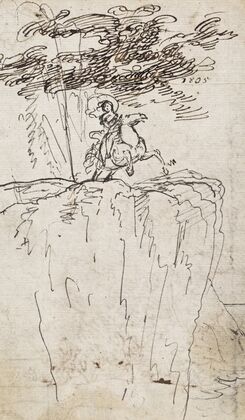 Reiterin vor einem Abgrund (1805)