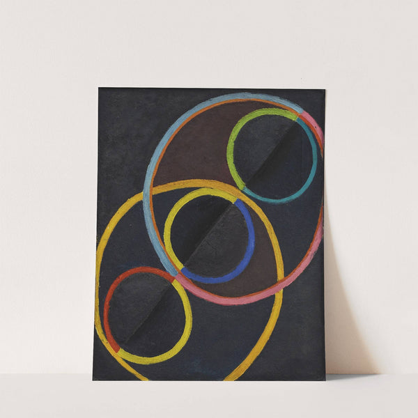 Relief noir avec des cercles de couleur by Robert Delaunay