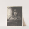 Rembrandt Drawing at a Window by Rembrandt van Rijn