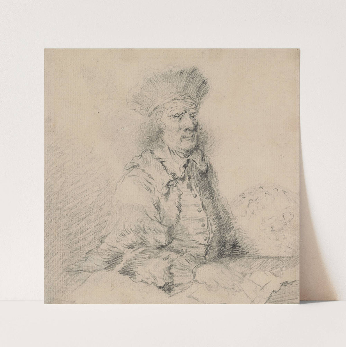 Rembrandt in a fur hat by Thomas Worlidge