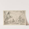 Rest on the flight into Egypt, Mary holding and looking at the infant Christ while St. Joseph reads (ca. 1637) by Simone Cantarini