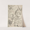 Rest on the flight into Egypt, Mary holding the infant Christ while St. Joseph hands him a fruit (ca. 1639) by Simone Cantarini