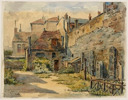 Restes du cimetière Sainte Marguerite, rue Saint Bernard (1908)