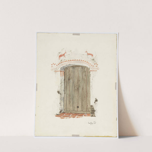 Restoration Drawing - Facade of Mission House by Geoffrey Holt