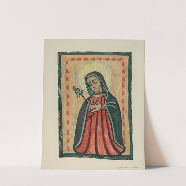 Retablo-Our Lady of Sorrows Nuestra Senora de los Siete Dolores by Majel G. Claflin