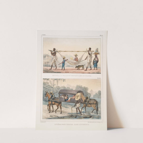 Retour à la ville, d&#039;un propiétaire de chácara; Litière pour voyager dans l&#039;interieur by Jean Baptiste Debret